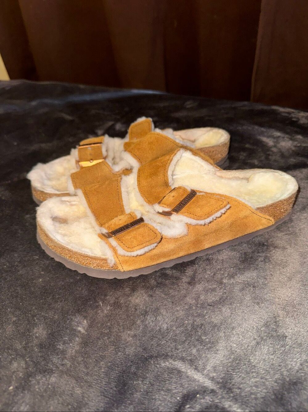 Birkenstock Arizona shearling sandals size 39 8.5